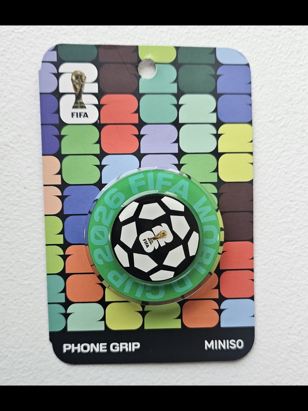 Miniso FIFA 2026 Green Soccer Phone Grip